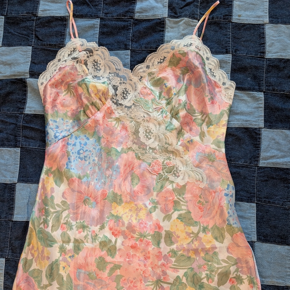 Victoria's Secret Floral Lace Lingerie in Pink and Green